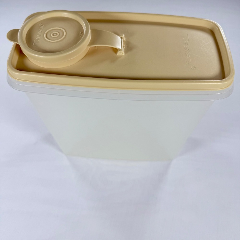 Vintage Tupperware Modular Mate Cereal Storer Harvest Gold Lid 469-5 470-6 USA